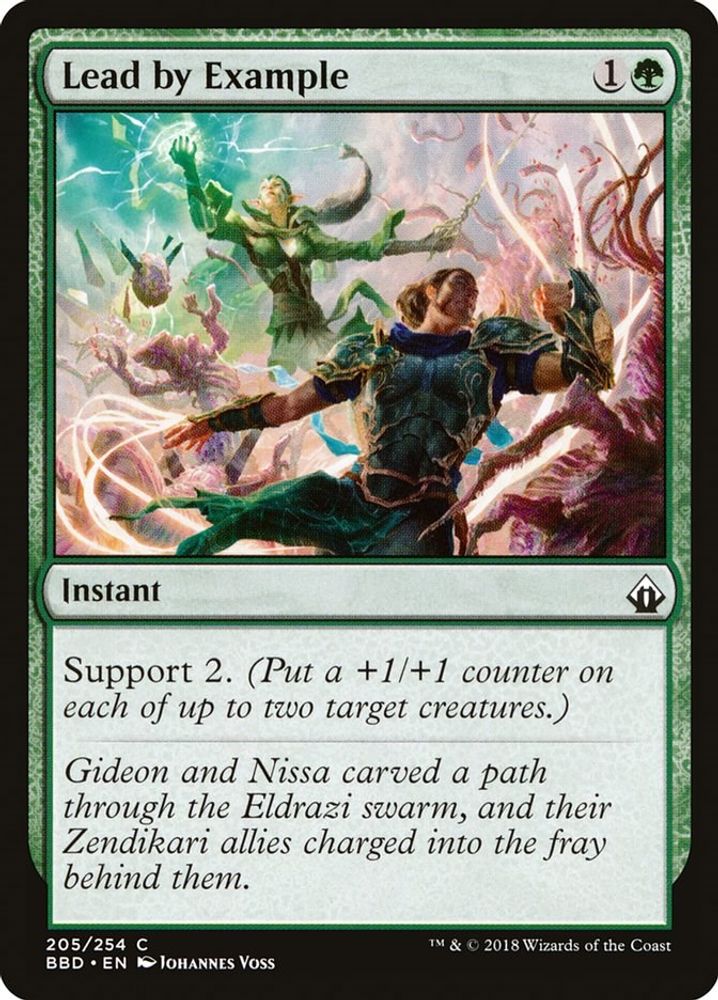 2018 Magic: The Gathering: Battlebond (BBD) - Lead by Example (#205, Common) (, Near Mint)