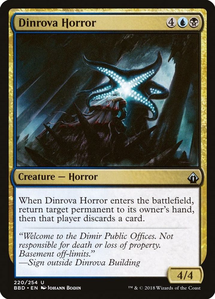 2018 Magic: The Gathering: Battlebond (BBD) - Dinrova Horror (#220, Uncommon) (, Near Mint)