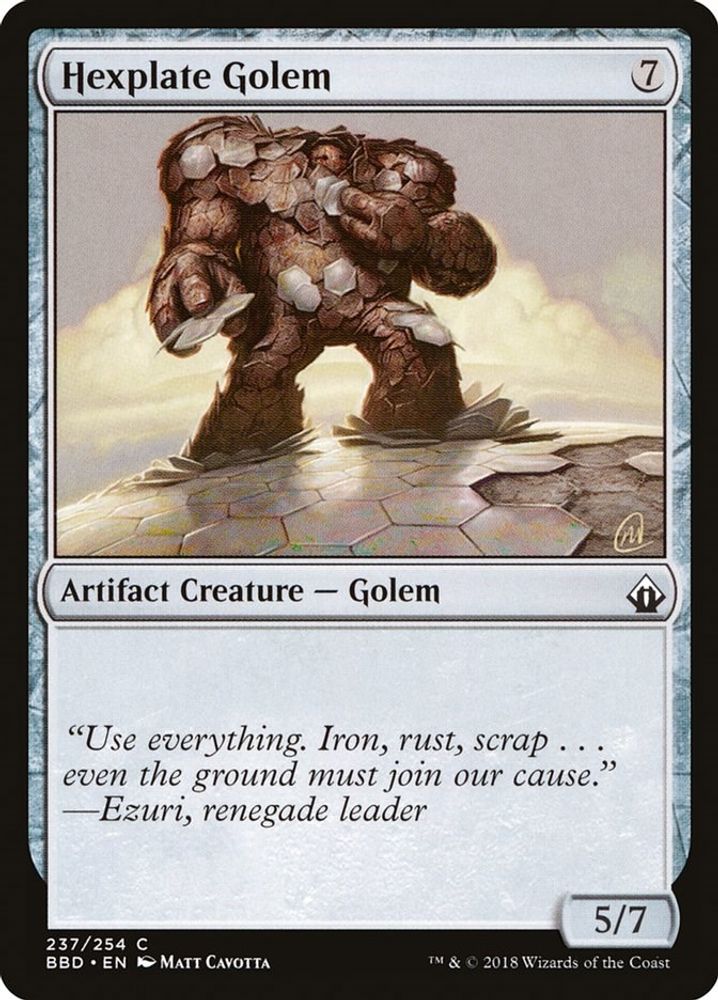 2018 Magic: The Gathering: Battlebond (BBD) - Hexplate Golem (#237, Common) (, Near Mint)