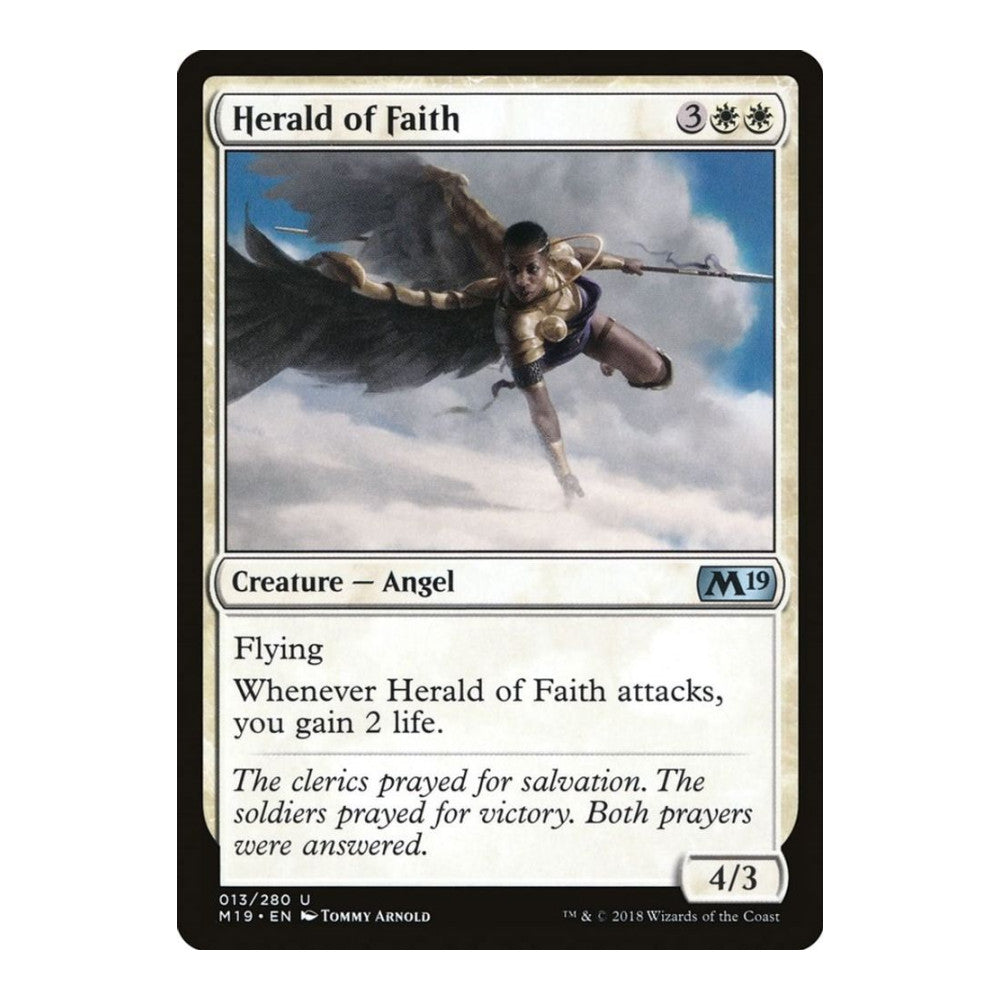 2018 Magic: The Gathering: Core Set 2019 (M19) - Herald of Faith (#13, Uncommon) (, Near Mint)