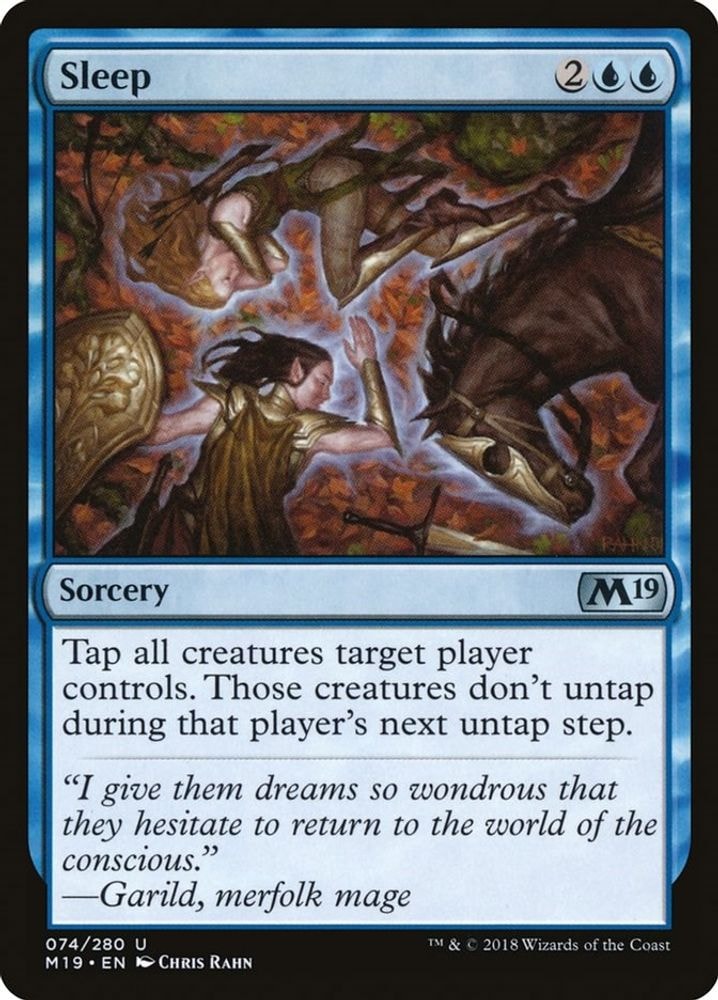 2018 Magic: The Gathering: Core Set 2019 (M19) - Sleep (#74, Uncommon) (, Near Mint)