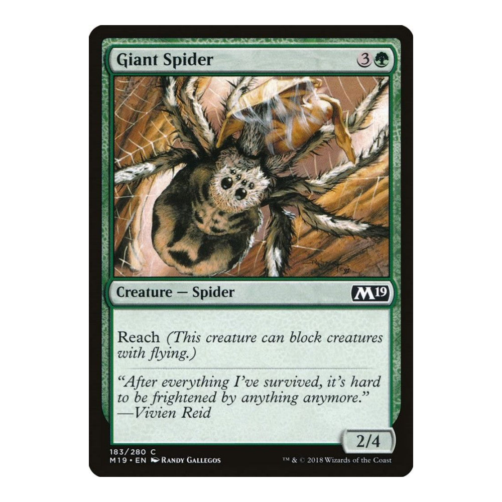 2018 Magic: The Gathering: Core Set 2019 (M19) - Giant Spider (#183, Common) (, Near Mint)