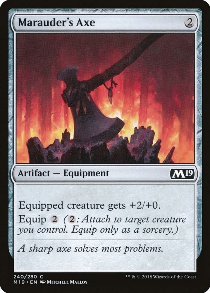 2018 Magic: The Gathering: Core Set 2019 (M19) - Marauders Axe (#240, Common) (, Near Mint)