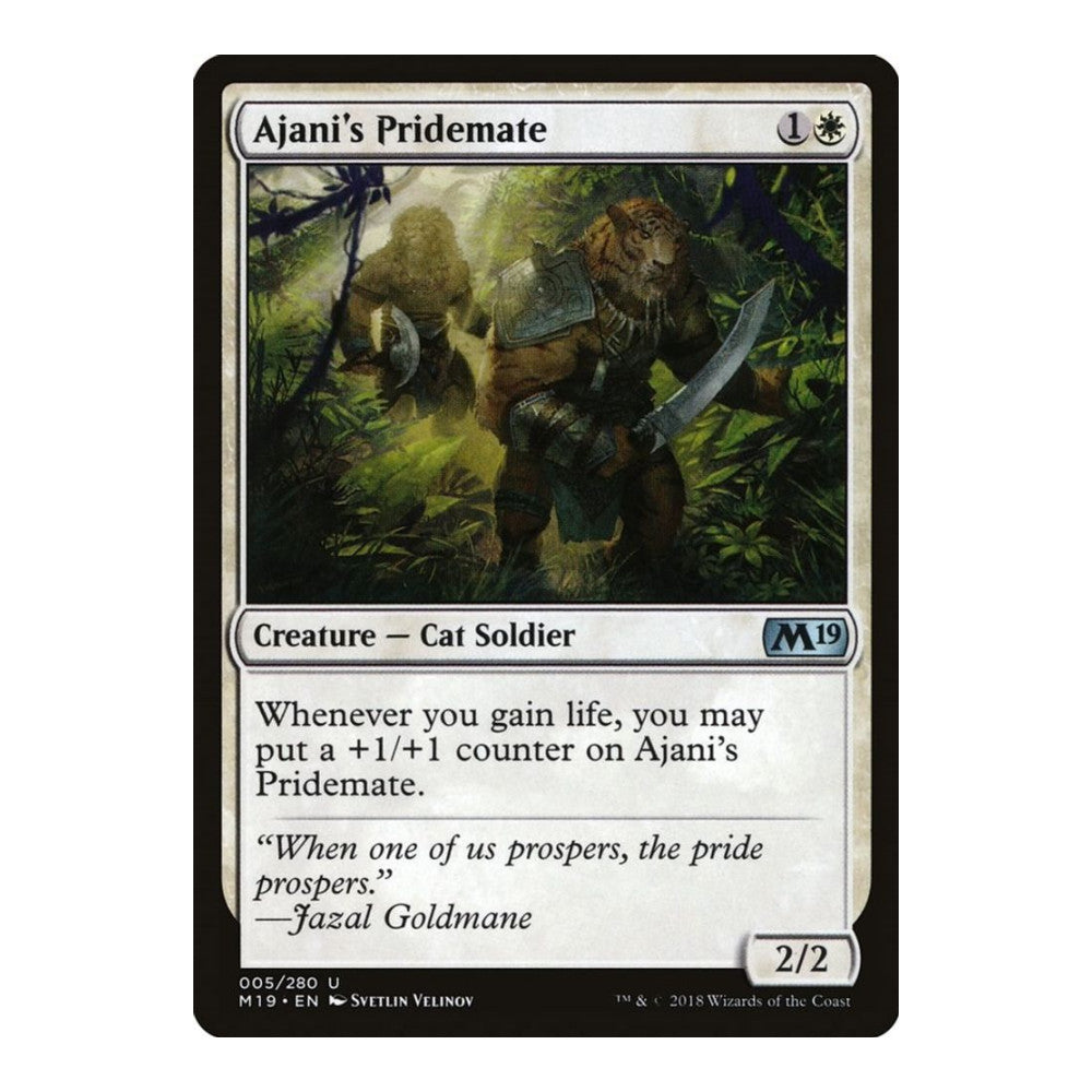 2018 Magic: The Gathering: Core Set 2019 (M19) - Ajanis Pridemate (#5, Uncommon) (, Near Mint)