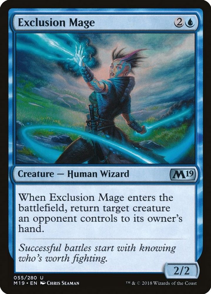 2018 Magic: The Gathering: Core Set 2019 (M19) - Exclusion Mage (#55, Uncommon) (, Near Mint)
