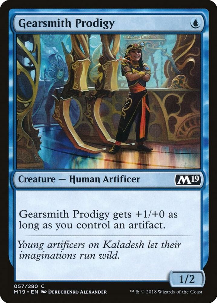 2018 Magic: The Gathering: Core Set 2019 (M19) - Gearsmith Prodigy (#57, Common) (, Near Mint)