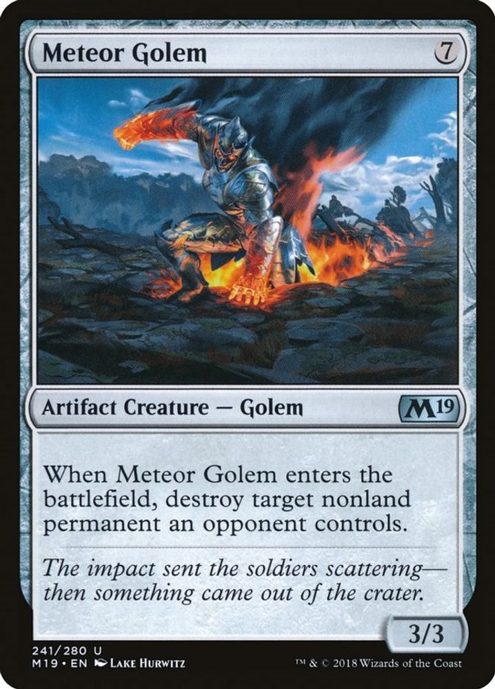 2018 Magic: The Gathering: Core Set 2019 (M19) - Meteor Golem (#241, Uncommon) (, Near Mint)