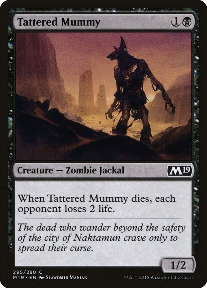 2018 Magic: The Gathering: Core Set 2019 (M19) - Tattered Mummy (#295, Common) (, Near Mint)