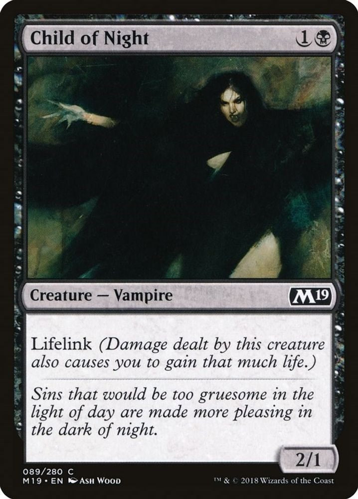 2018 Magic: The Gathering: Core Set 2019 (M19) - Child of Night (#89, Common) (, Near Mint)