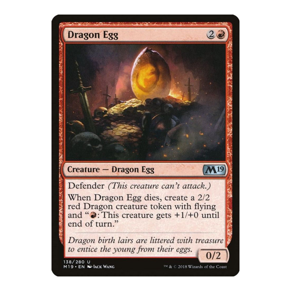 2018 Magic: The Gathering: Core Set 2019 (M19) - Dragon Egg (#138, Uncommon) (, Near Mint)