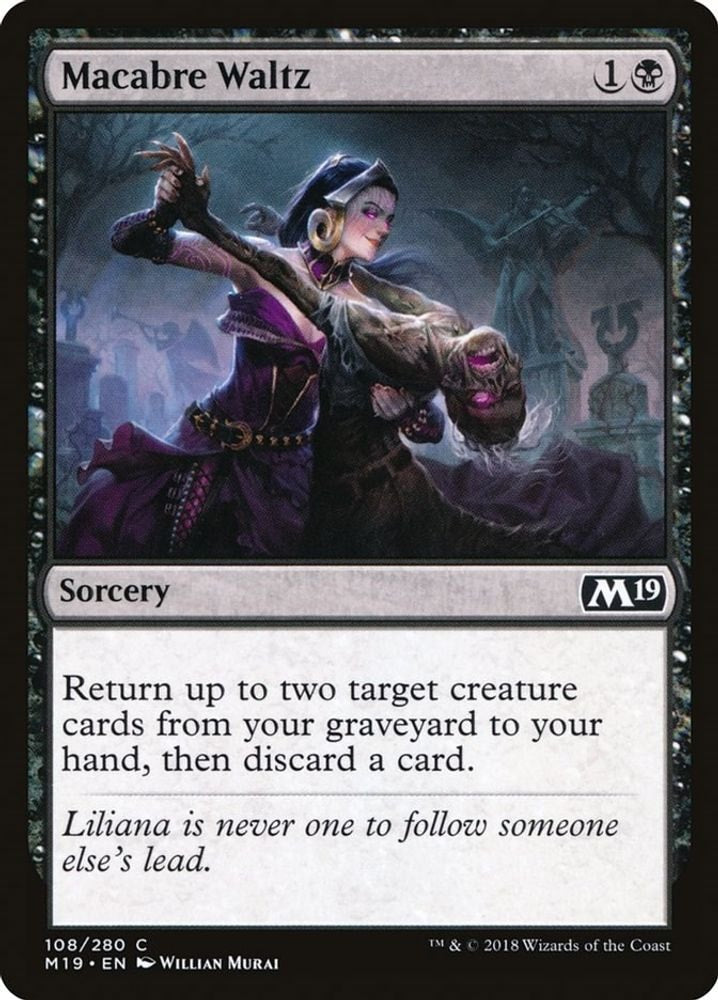 2018 Magic: The Gathering: Core Set 2019 (M19) - Macabre Waltz (#108, Common) (, Near Mint)