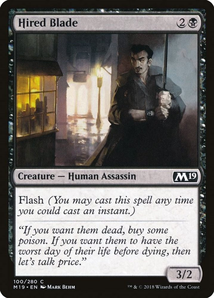 2018 Magic: The Gathering: Core Set 2019 (M19) - Hired Blade (#100, Common) (, Near Mint)