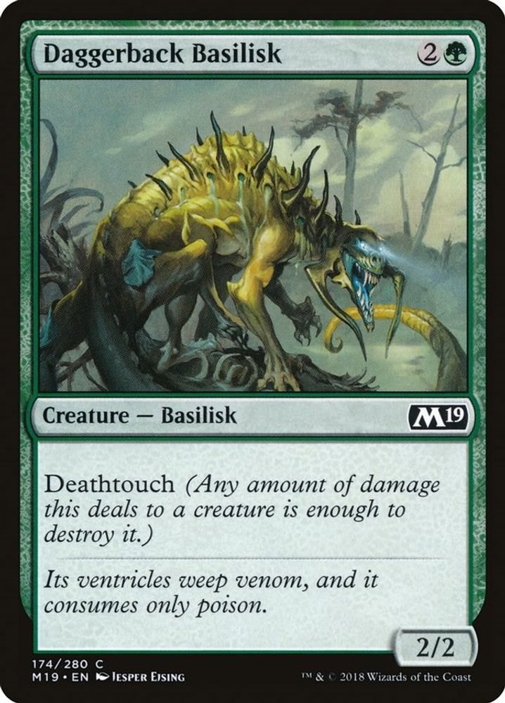 2018 Magic: The Gathering: Core Set 2019 (M19) - Daggerback Basilisk (#174, Common) (, Near Mint)