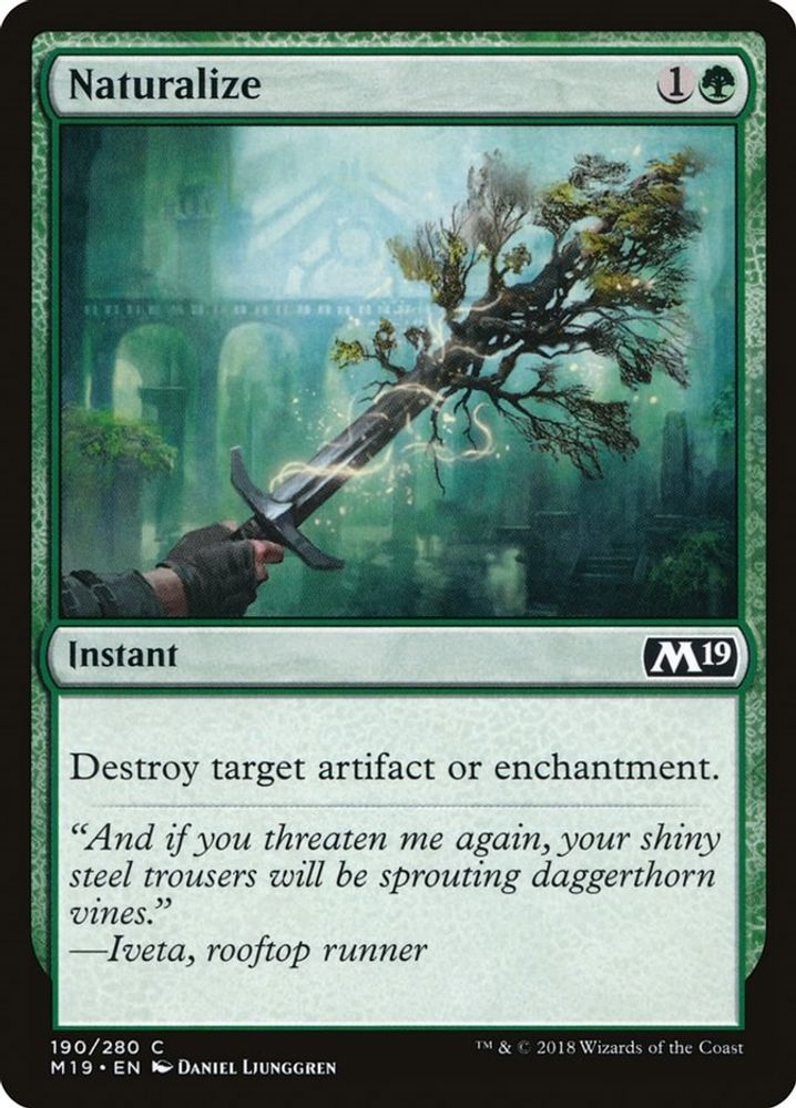 2018 Magic: The Gathering: Core Set 2019 (M19) - Naturalize (#190, Common) (, Near Mint)