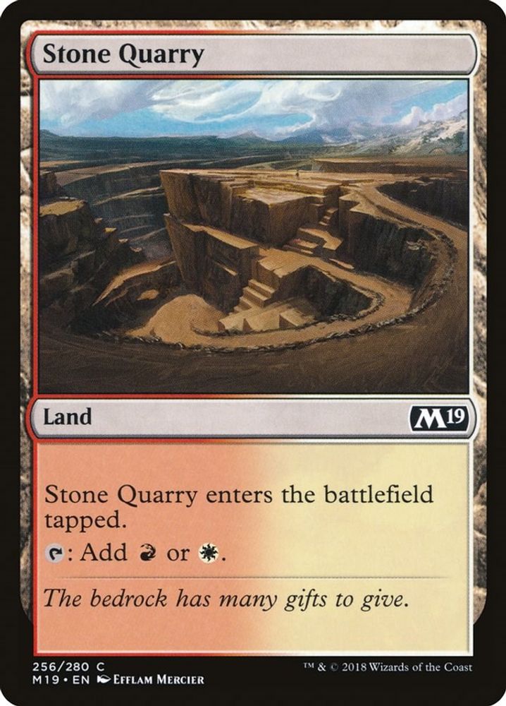 2018 Magic: The Gathering: Core Set 2019 (M19) - Stone Quarry (#256, Common) (, Near Mint)