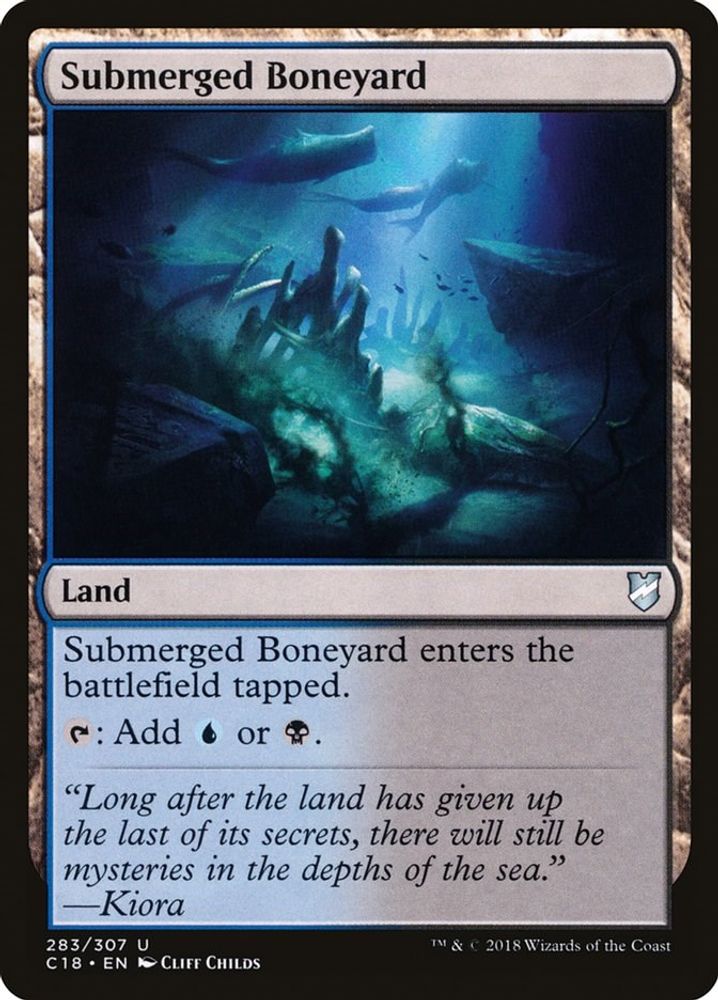 2018 Magic: The Gathering: Commander 2018 (C18) - Submerged Boneyard (#283, Uncommon) (, Near Mint)
