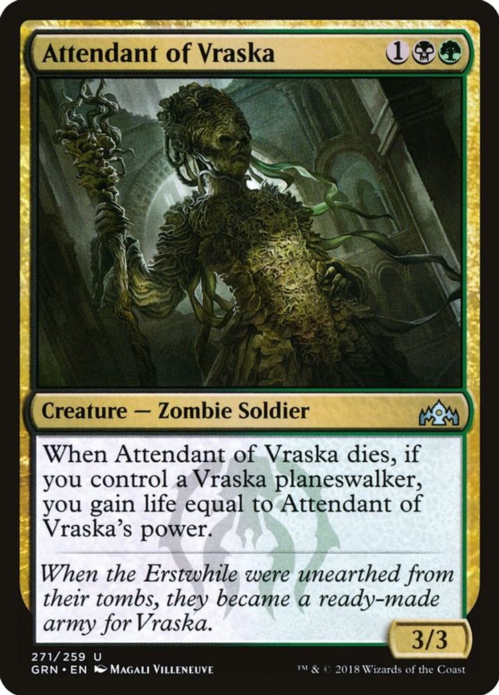 2018 Magic: The Gathering: Guilds of Ravnica (GRN) - Attendant of Vraska (#271, Uncommon) (, Near Mint)