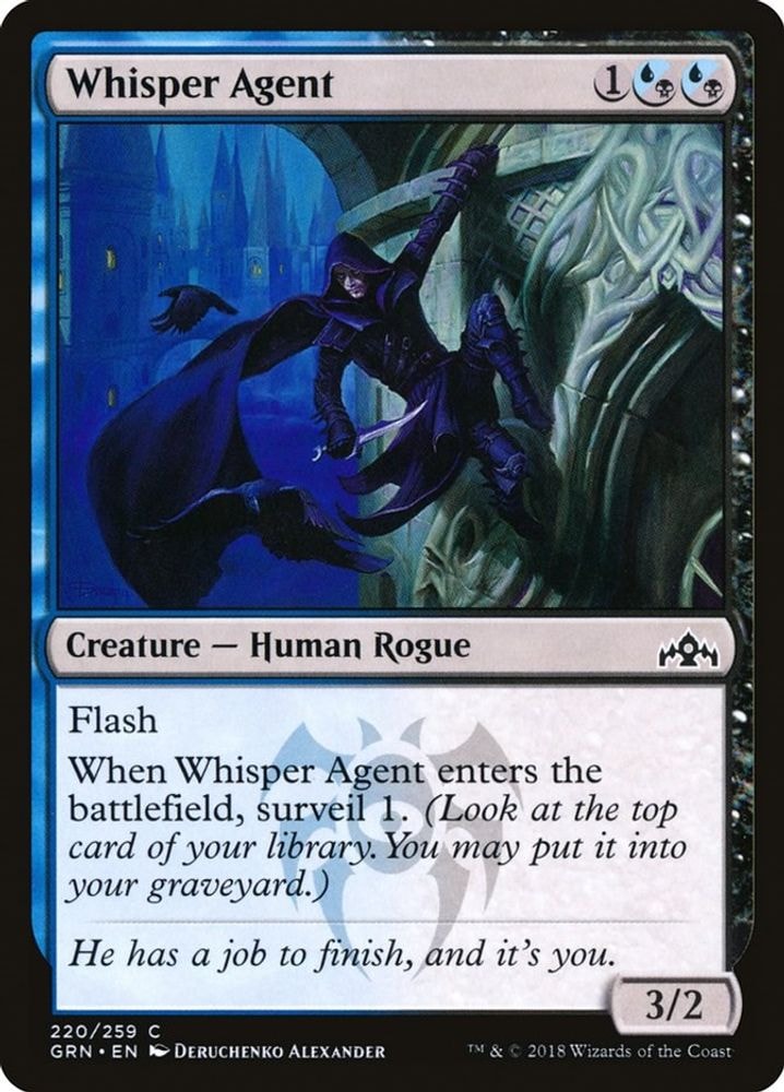 2018 Magic: The Gathering: Guilds of Ravnica (GRN) - Whisper Agent (#220, Common) (, Near Mint)