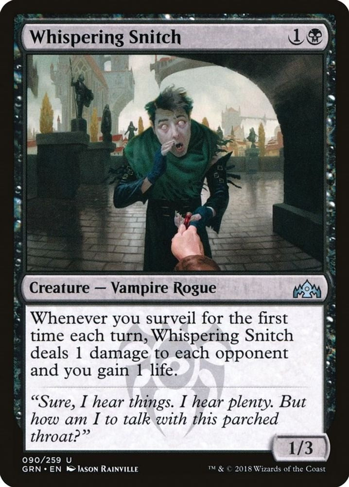 2018 Magic: The Gathering: Guilds of Ravnica (GRN) - Whispering Snitch (#90, Uncommon) (, Near Mint)