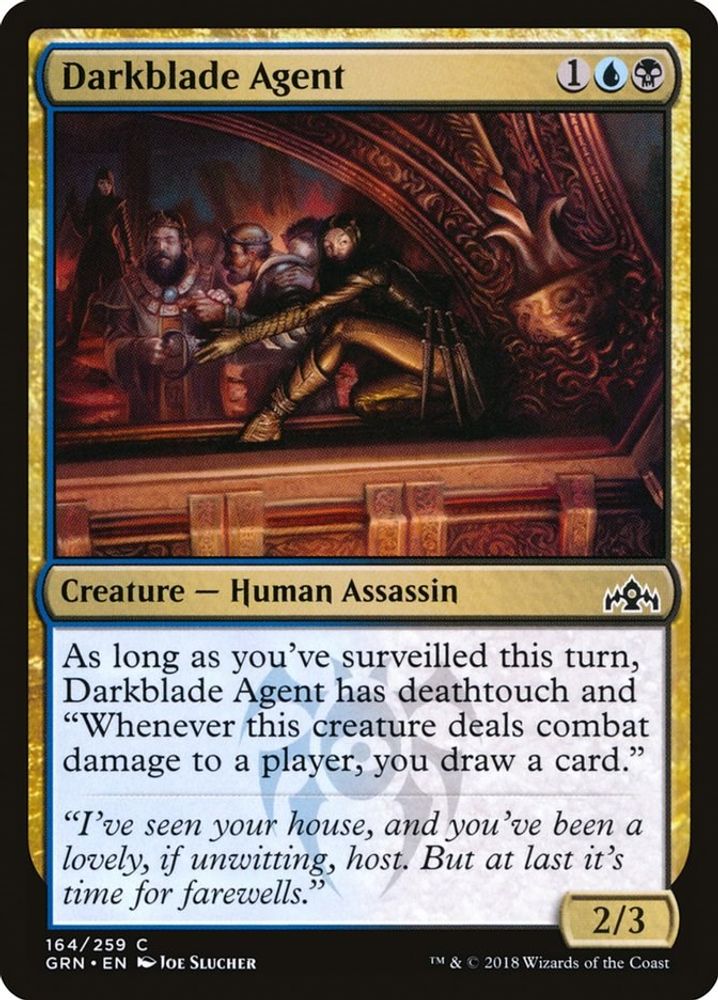 2018 Magic: The Gathering: Guilds of Ravnica (GRN) - Darkblade Agent (#164, Common) (, Near Mint)