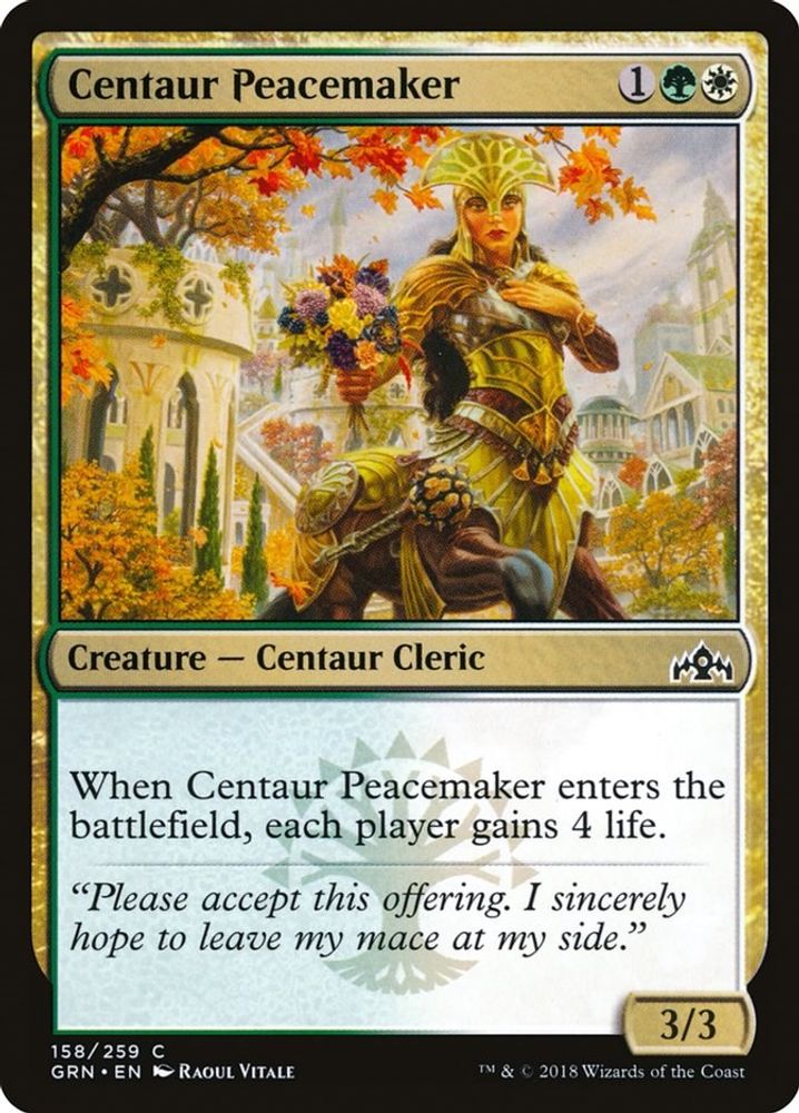 2018 Magic: The Gathering: Guilds of Ravnica (GRN) - Centaur Peacemaker (#158, Common) (, Near Mint)