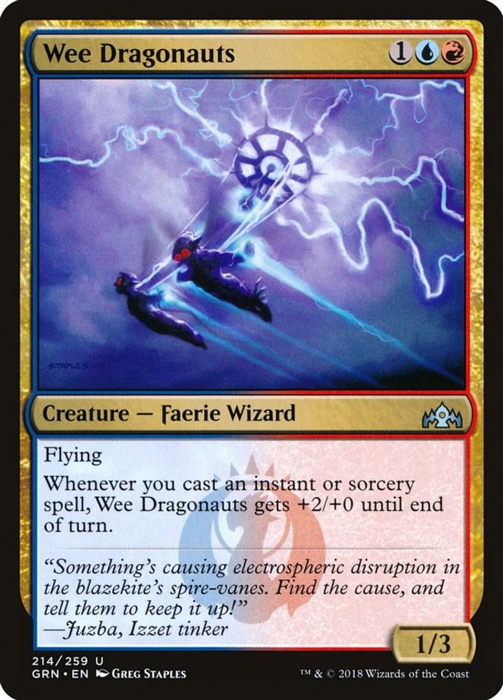 2018 Magic: The Gathering: Guilds of Ravnica (GRN) - Wee Dragonauts (#214, Uncommon) (, Near Mint)