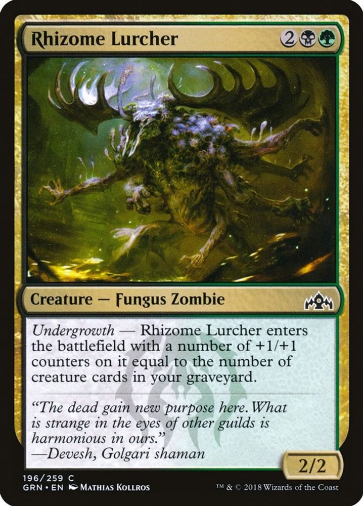 2018 Magic: The Gathering: Guilds of Ravnica (GRN) - Rhizome Lurcher (#196, Common) (, Near Mint)