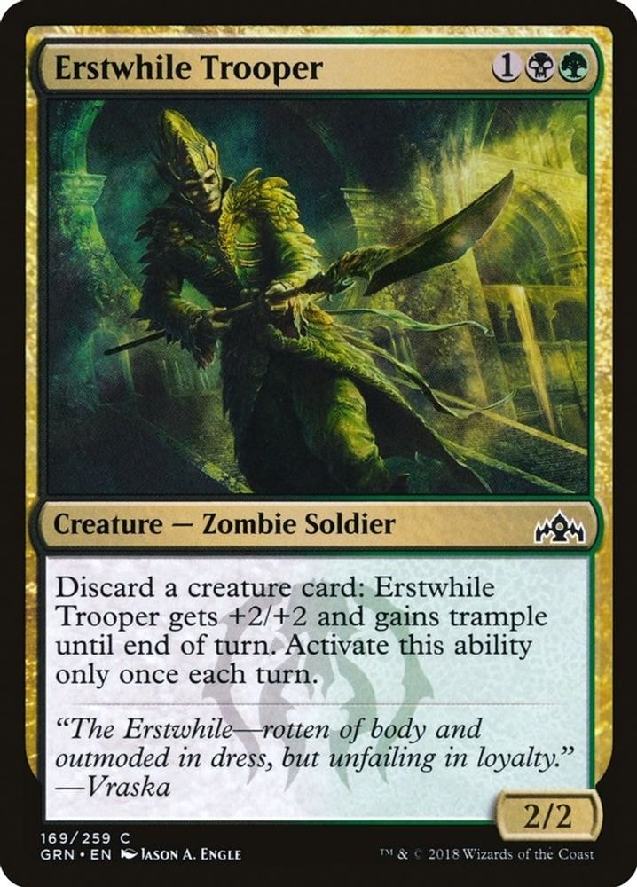 2018 Magic: The Gathering: Guilds of Ravnica (GRN) - Erstwhile Trooper (#169, Common) (, Near Mint)