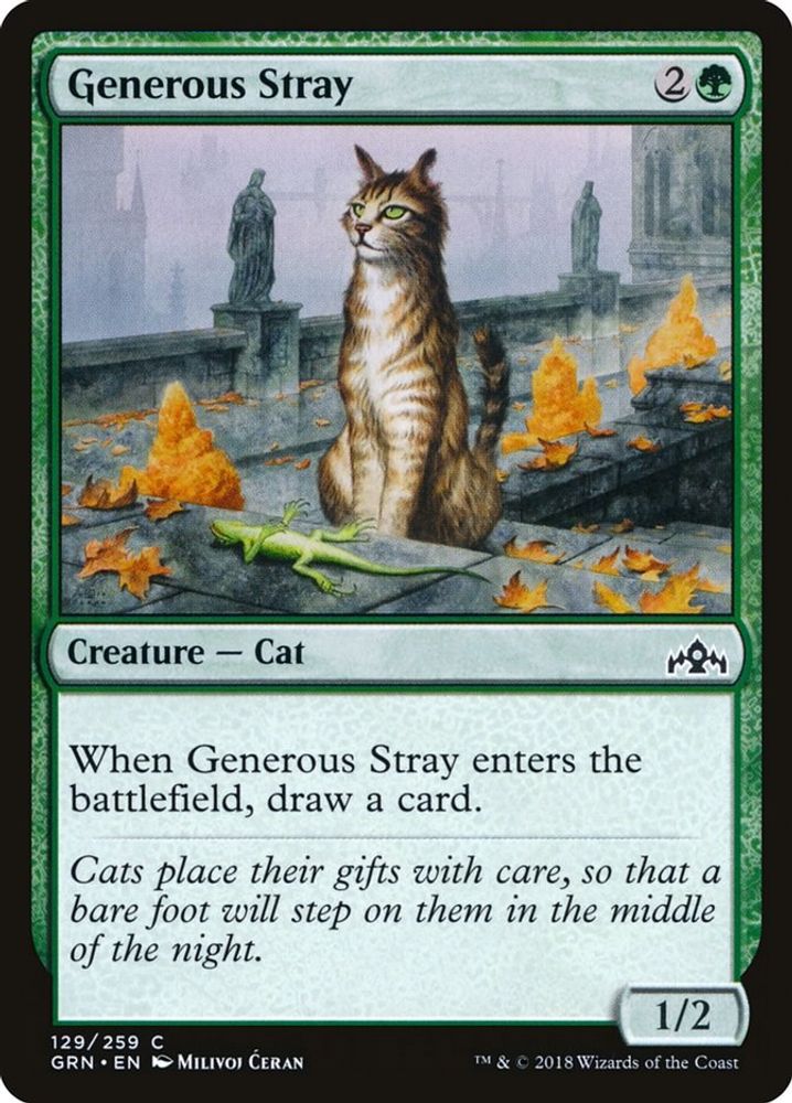 2018 Magic: The Gathering: Guilds of Ravnica (GRN) - Generous Stray (#129, Common) (, Near Mint)