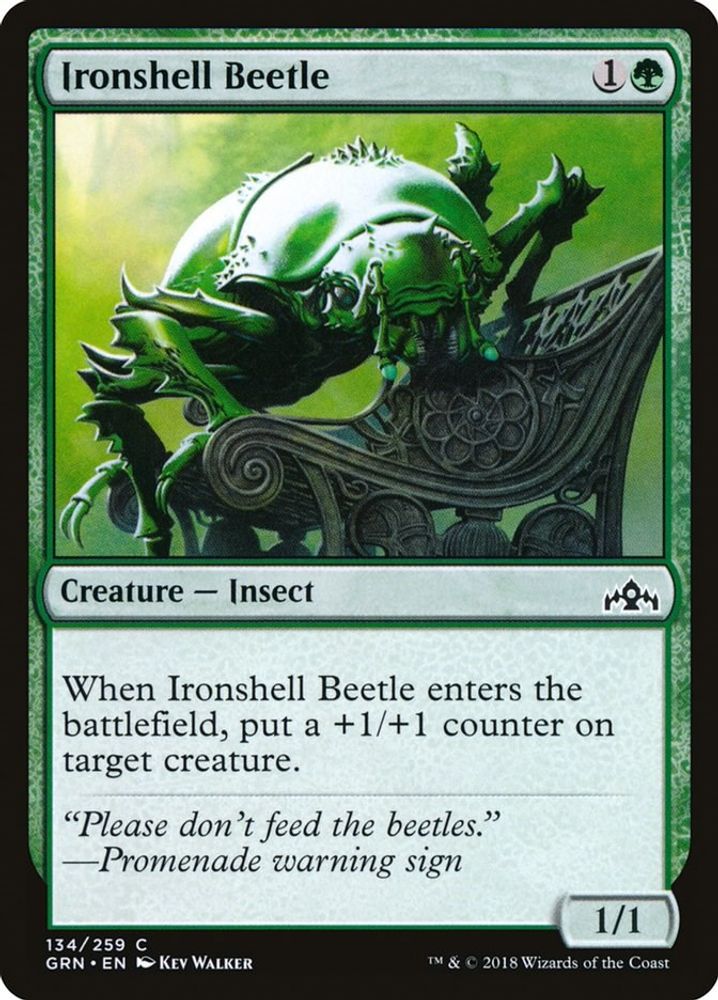 2018 Magic: The Gathering: Guilds of Ravnica (GRN) - Ironshell Beetle (#134, Common) (, Near Mint)