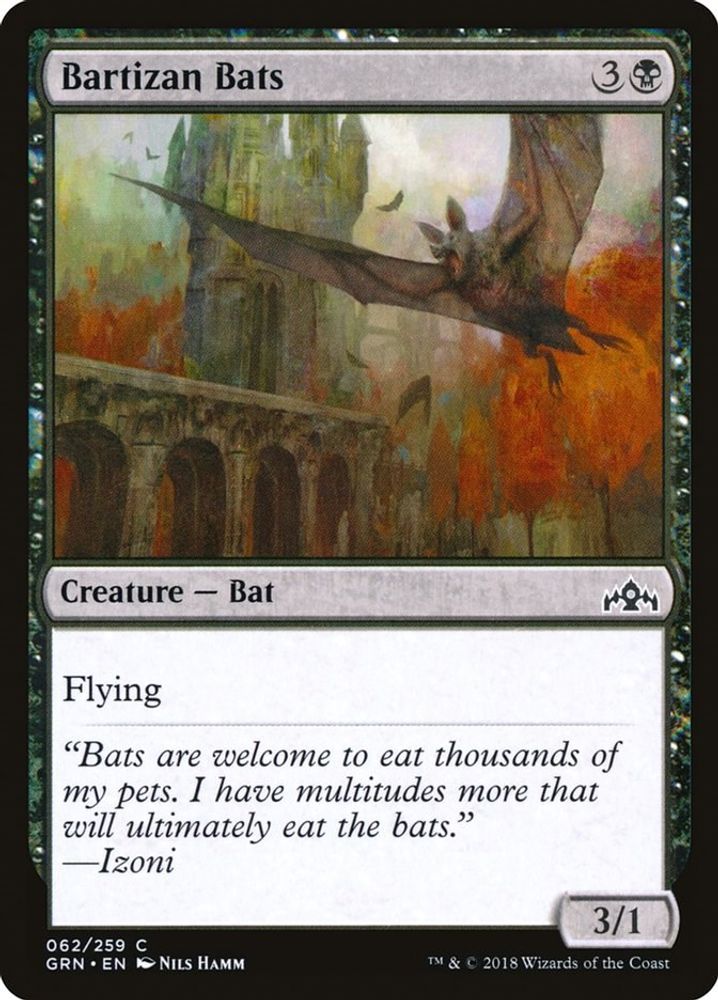 2018 Magic: The Gathering: Guilds of Ravnica (GRN) - Bartizan Bats (#62, Common) (, Near Mint)