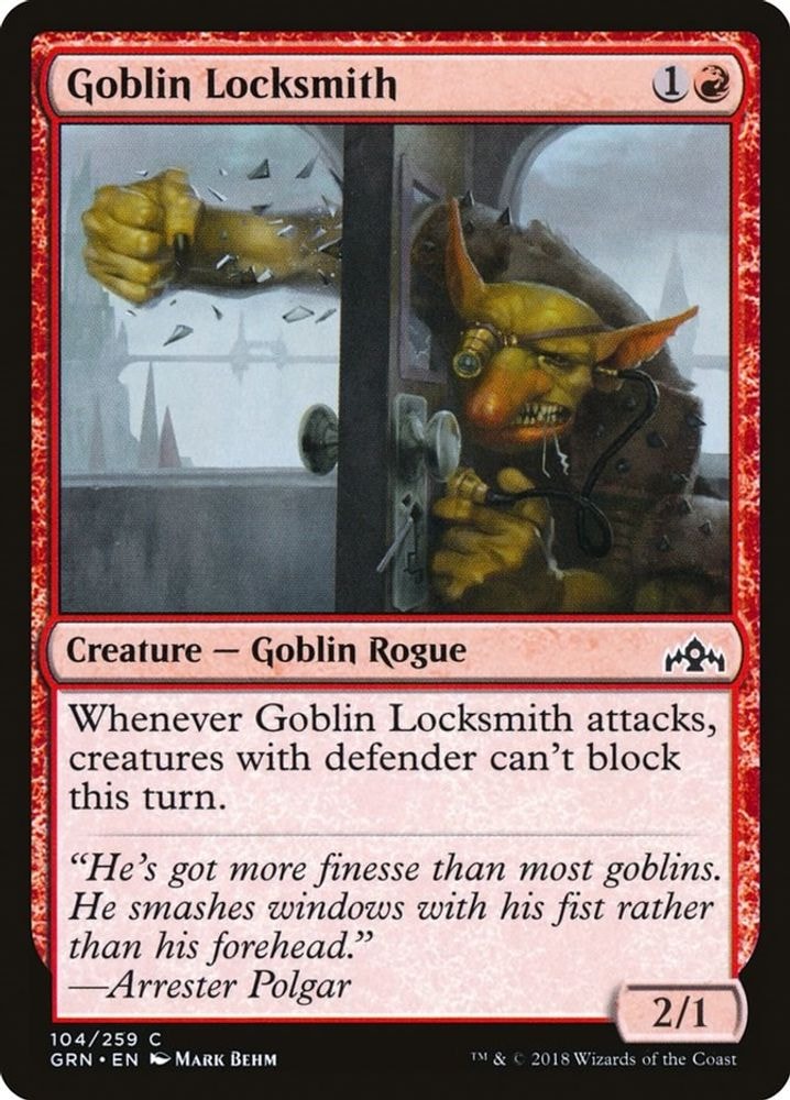 2018 Magic: The Gathering: Guilds of Ravnica (GRN) - Goblin Locksmith (#104, Common) (, Near Mint)