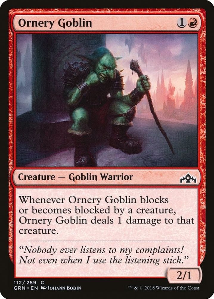 2018 Magic: The Gathering: Guilds of Ravnica (GRN) - Ornery Goblin (#112, Common) (, Near Mint)