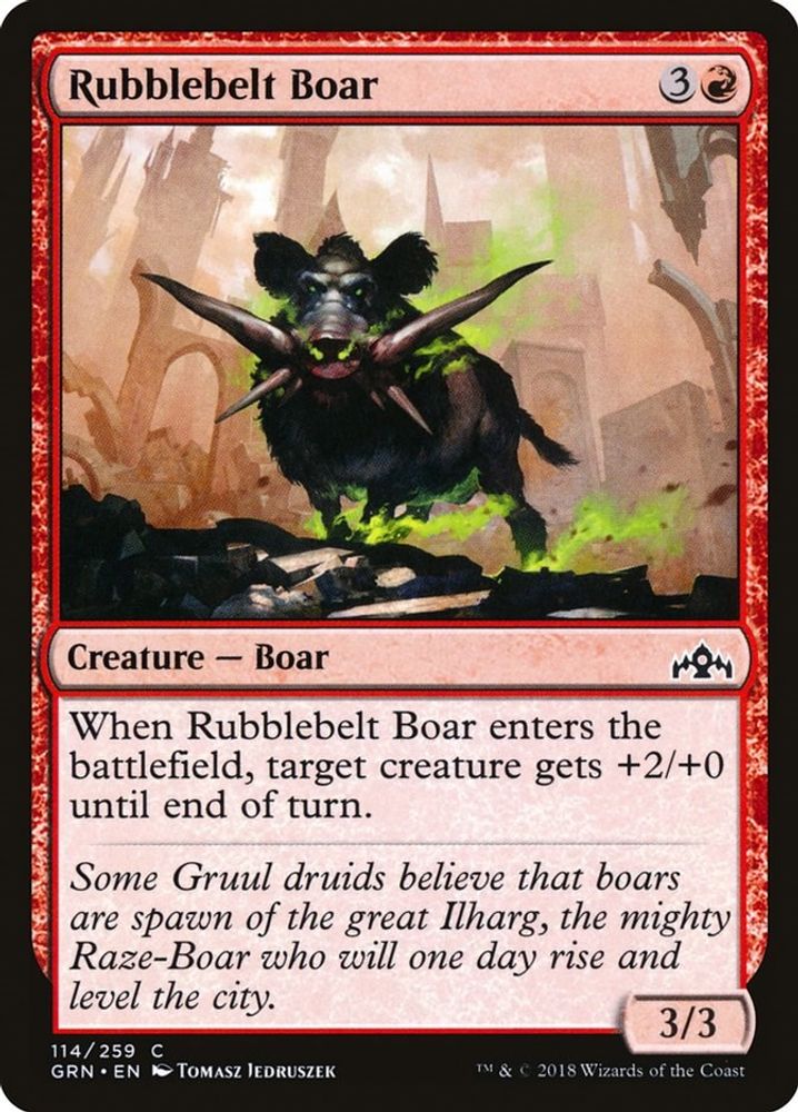 2018 Magic: The Gathering: Guilds of Ravnica (GRN) - Rubblebelt Boar (#114, Common) (, Near Mint)