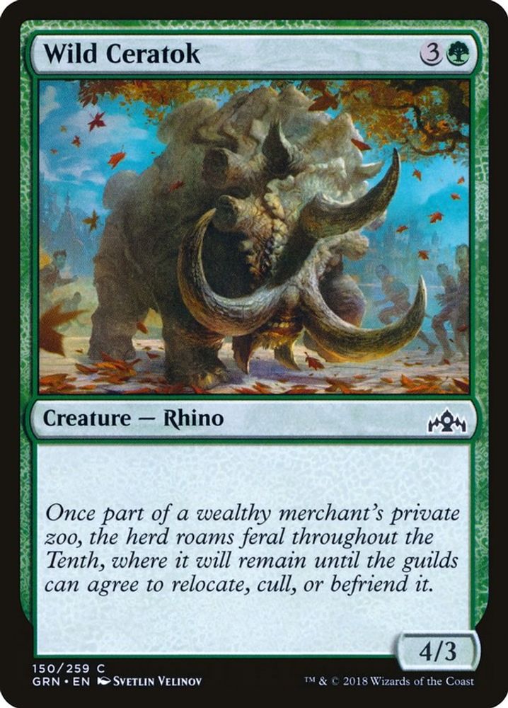 2018 Magic: The Gathering: Guilds of Ravnica (GRN) - Wild Ceratok (#150, Common) (, Near Mint)
