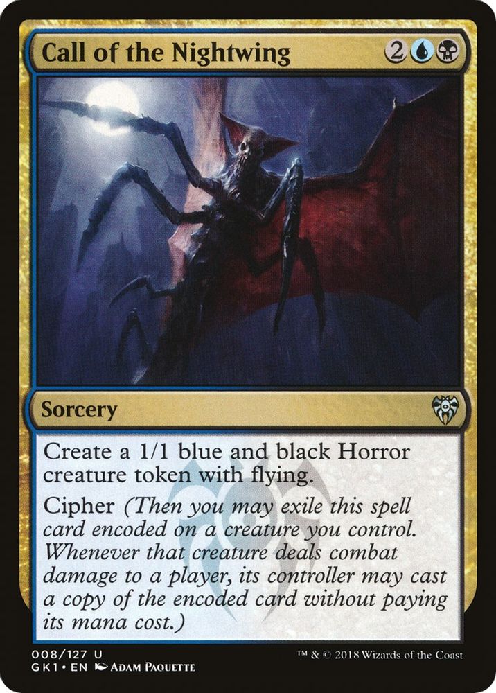 2018 Magic: The Gathering: Guilds of Ravnica: Guild Kits (GR1) - Call of the Nightwing (#8, Uncommon) (, Near Mint)