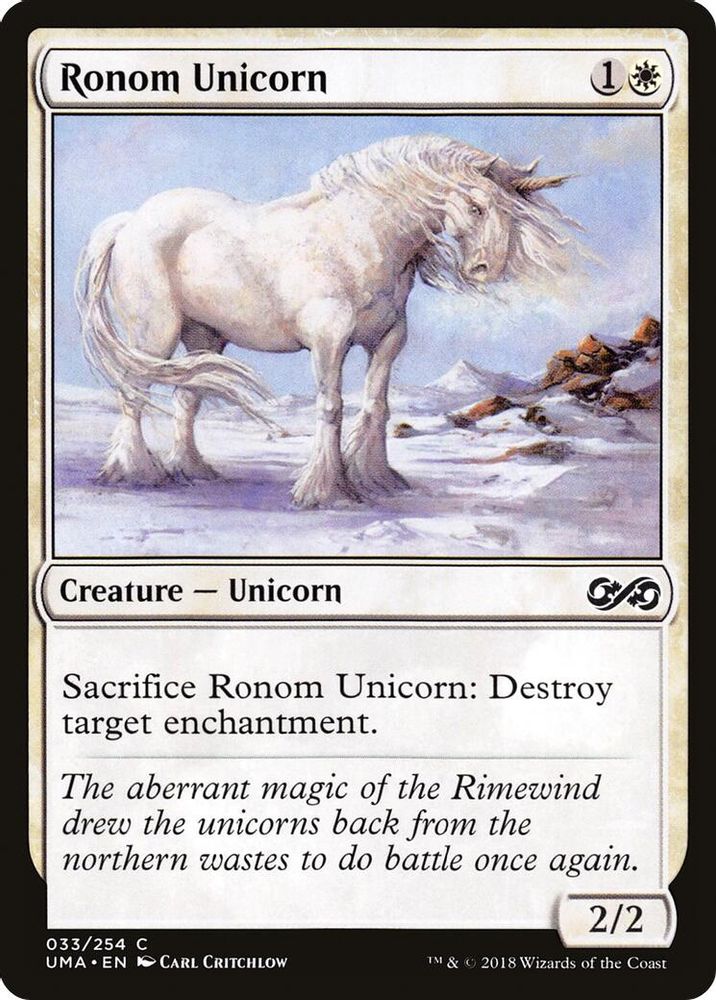 2018 Magic: The Gathering: Ultimate Masters (UMA) - Ronom Unicorn (#33, Common) (, Near Mint)