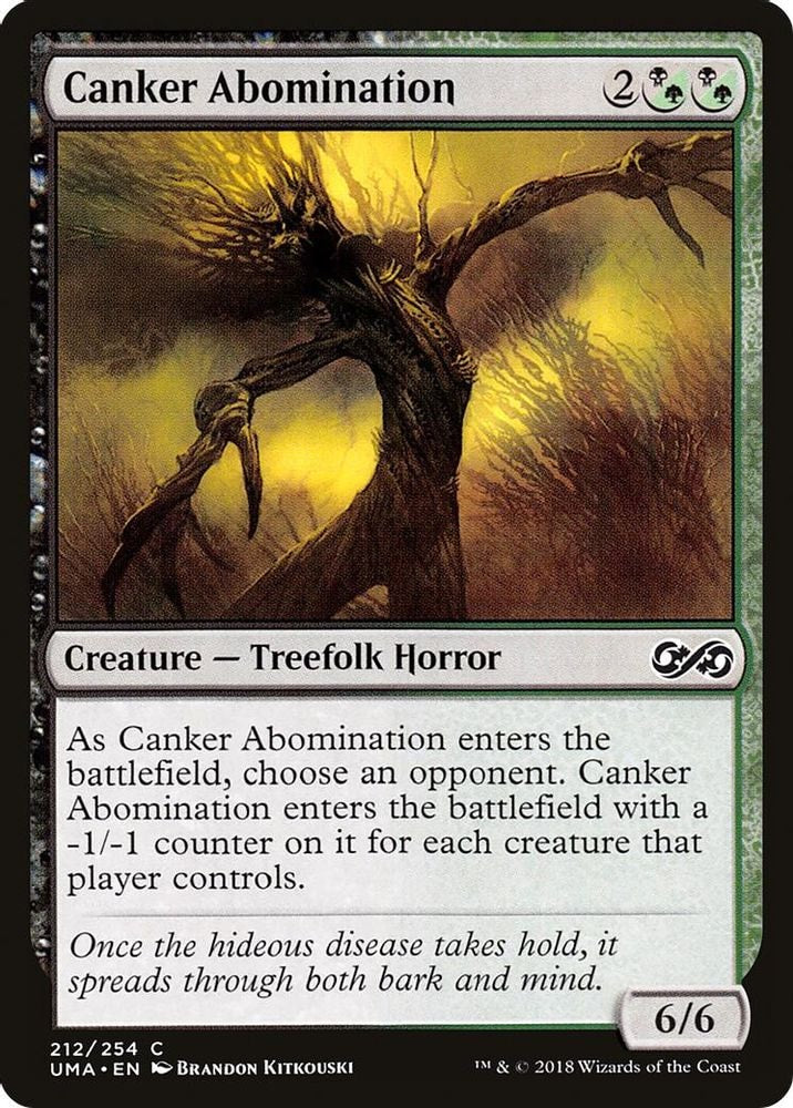 2018 Magic: The Gathering: Ultimate Masters (UMA) - Canker Abomination (#212, Common) (, Near Mint)