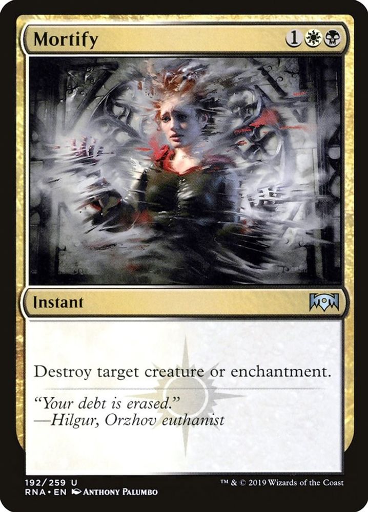 2019 Magic: The Gathering: Ravnica Allegiance (RNA) - Mortify (#192, Uncommon) (, Near Mint)
