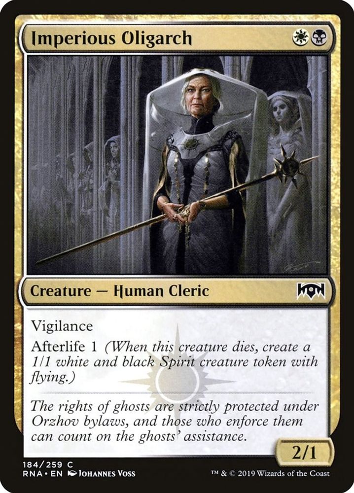 2019 Magic: The Gathering: Ravnica Allegiance (RNA) - Imperious Oligarch (#184, Common) (, Near Mint)