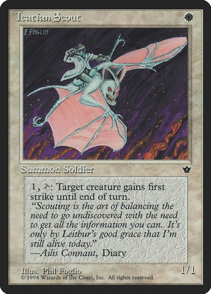 1994 Magic: The Gathering: Fallen Empires (FEM) - Icatian Scout (Foglio) (#13d, Common) (, Near Mint)