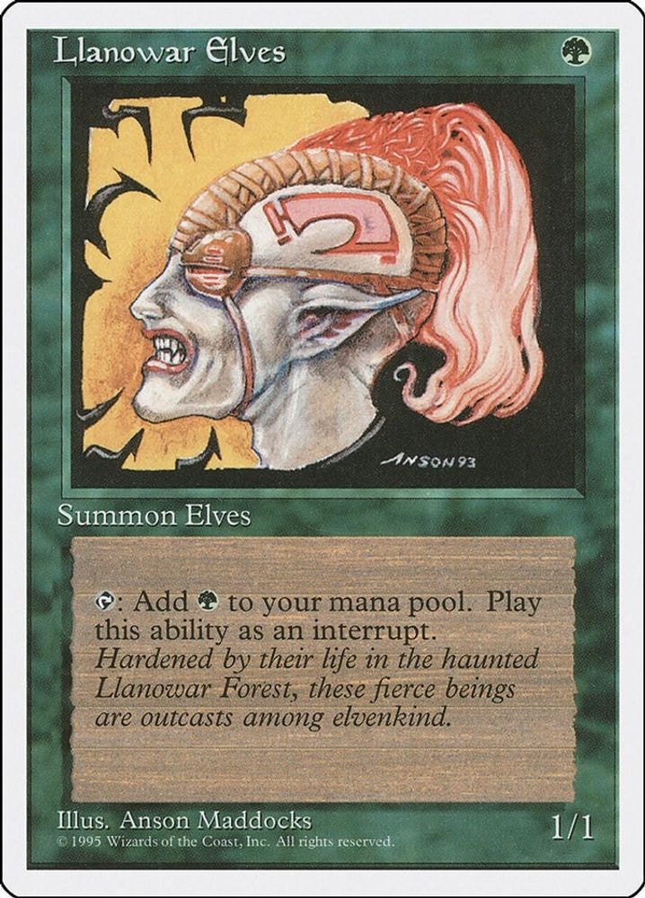 1995 Magic: The Gathering: Fourth Edition (4ED) - Llanowar Elves (#145, Common) (, Near Mint)
