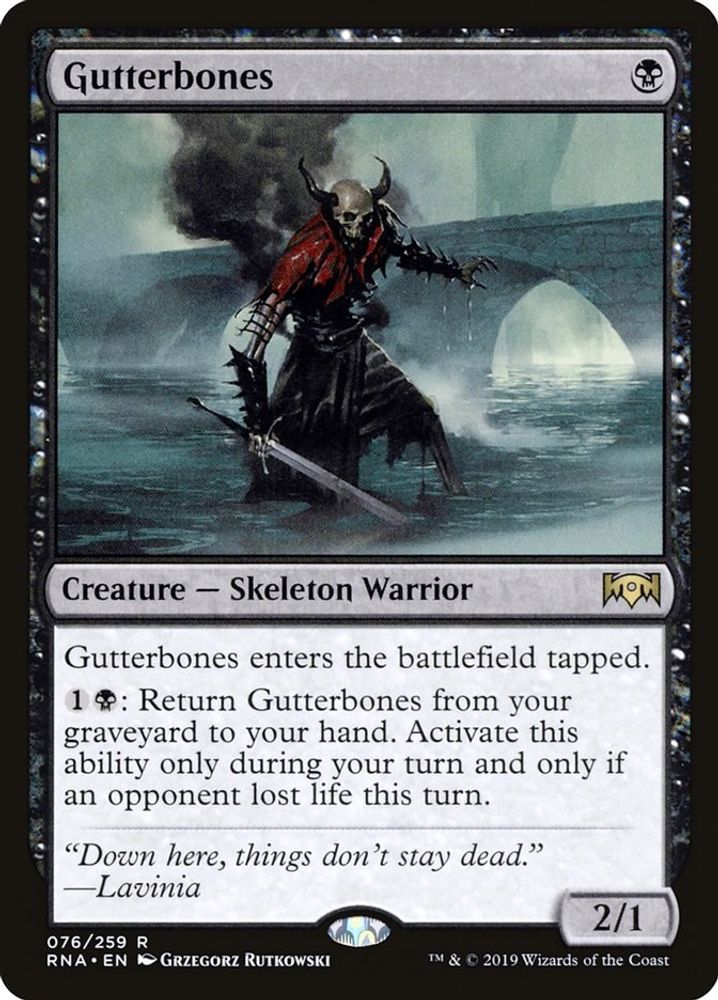 2019 Magic: The Gathering: Ravnica Allegiance (RNA) - Gutterbones (#76, Rare) (, Near Mint)
