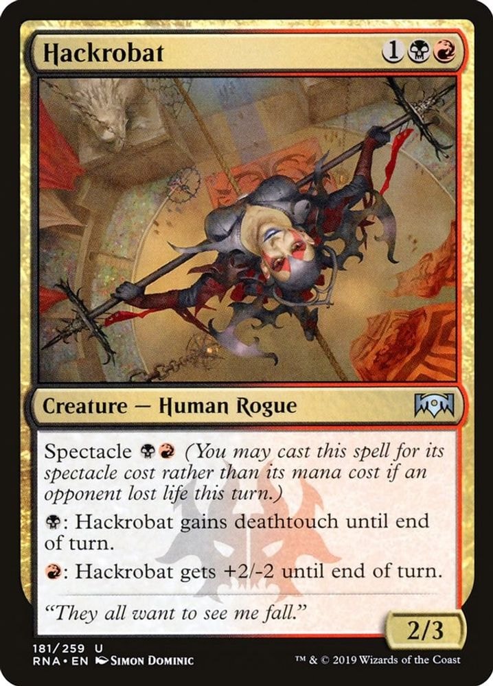 2019 Magic: The Gathering: Ravnica Allegiance (RNA) - Hackrobat (#181, Uncommon) (, Near Mint)