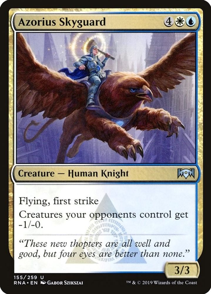 2019 Magic: The Gathering: Ravnica Allegiance (RNA) - Azorius Skyguard (#155, Uncommon) (, Near Mint)