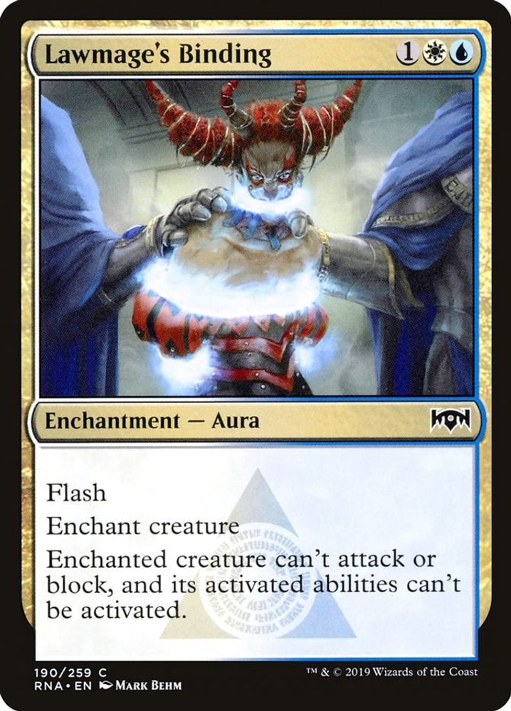 2019 Magic: The Gathering: Ravnica Allegiance (RNA) - Lawmages Binding (#190, Common) (, Near Mint)