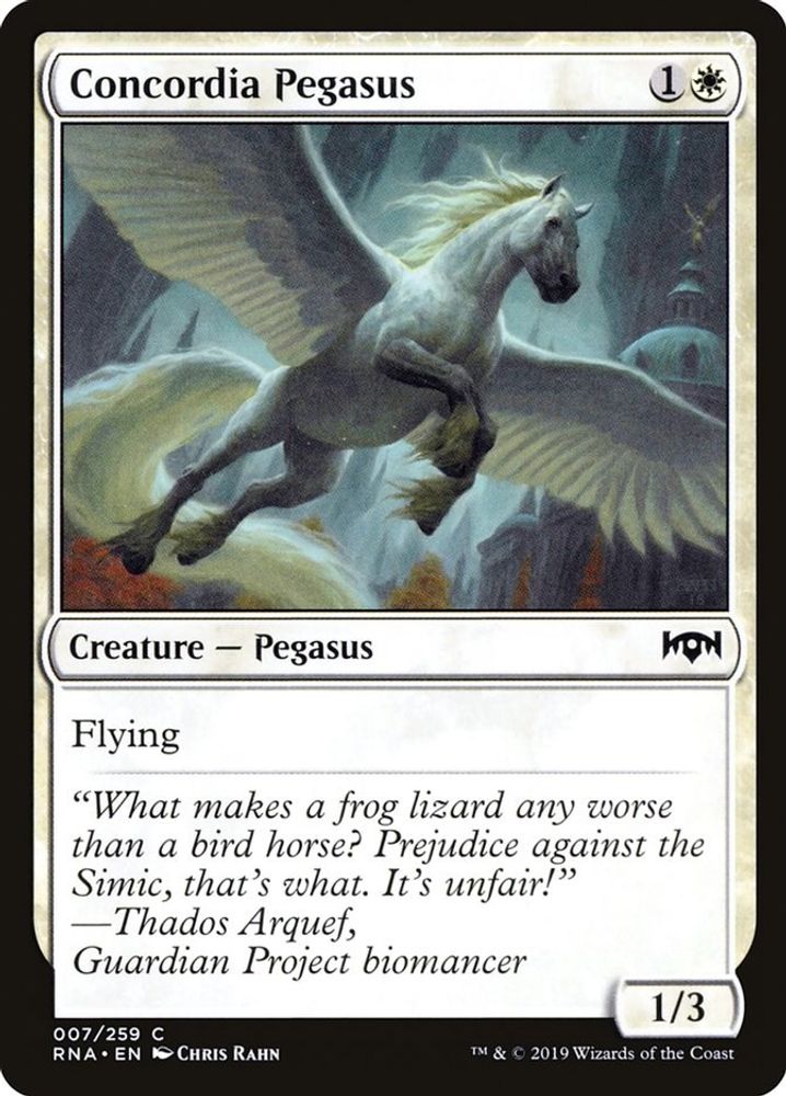 2019 Magic: The Gathering: Ravnica Allegiance (RNA) - Concordia Pegasus (#7, Common) (, Near Mint)