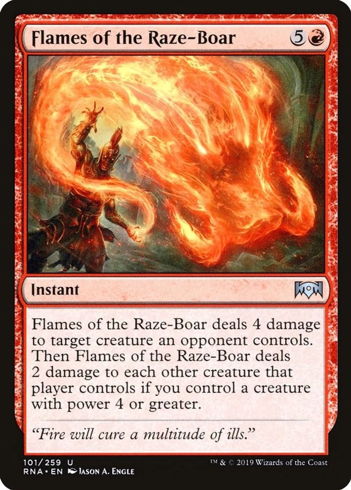 2019 Magic: The Gathering: Ravnica Allegiance (RNA) - Flames of the Raze Boar (#101, Uncommon) (, Near Mint)