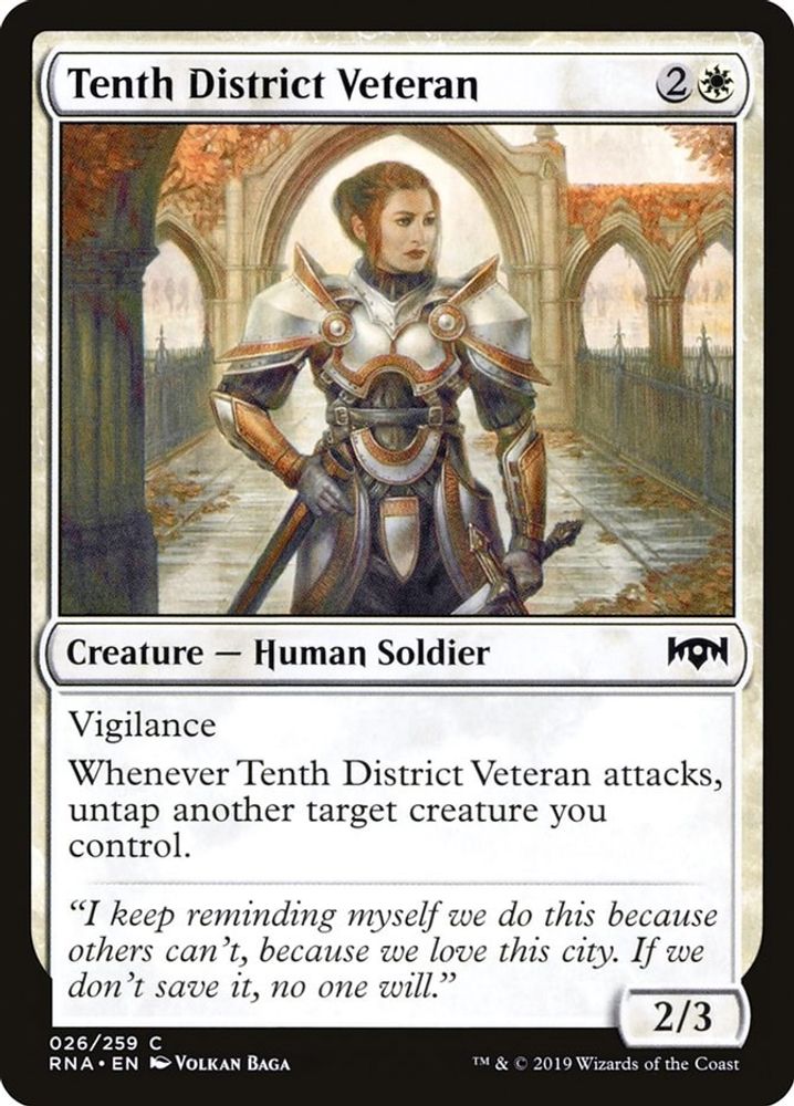 2019 Magic: The Gathering: Ravnica Allegiance (RNA) - Tenth District Veteran (#26, Common) (, Near Mint)