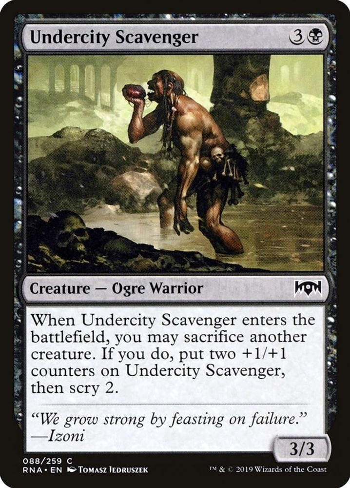 2019 Magic: The Gathering: Ravnica Allegiance (RNA) - Undercity Scavenger (#88, Common) (, Near Mint)